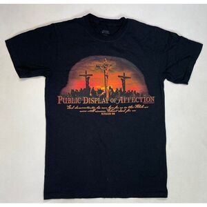 Public Display Of Affection Graphic T-shirt Women Small Black God Jesus Religion